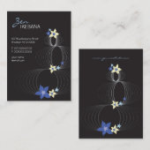 ブループルメリアフランギパニフラワーシックいけばな禅 名刺 (正面/裏面)