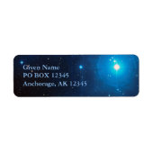 ブループレアデス星座宇宙写真 ラベル (正面)