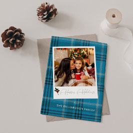 ブループレイドインスタントフォトハッピーホリデー