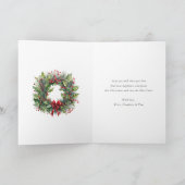 ブループレイドウォーターカラーディアメリークリスマス シーズンカード (内部)