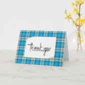 ブループレイドサンキューカード カード (黄色い花)