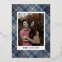 ブループレイドタータンチェック写真クリスマス実在