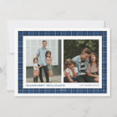 ブループレイドハッピーホリデイズダブルフォト シーズンカード (正面)