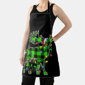 ブループレイドバッファローディアクリスマスパジャマクリスマス エプロン (インサイチュ)