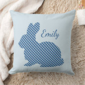 ブループレイドバニパーソナライズされたー クッション (ブランケット)