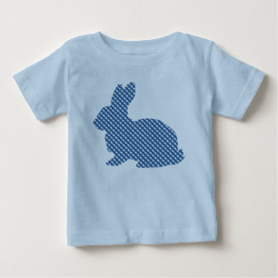 ブループレイドバニーベビー ベビーTシャツ