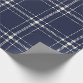 ブループレイドファームハウスカントリークリスマス ラッピングペーパー (角)