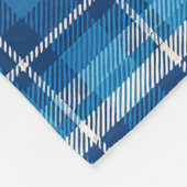 ブループレイドファームハウススタイル フリースブランケット (角)