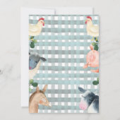 ブループレイドファーム及びトラクタ誕生日招待状 招待状 (裏面)