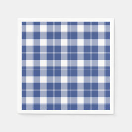 ブループレイドフォーハヌッカホリデイ紙ナプキンス スタンダードカクテルナプキン