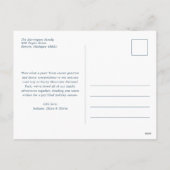 ブループレイドモノグラム写真クリスマス シーズンポストカード (裏面)