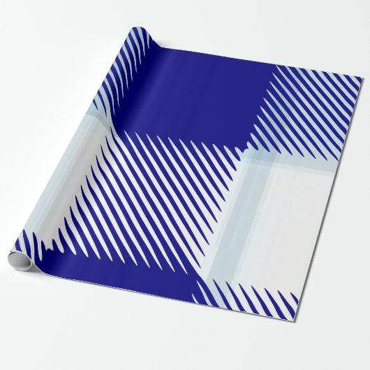 ブループレイドラッピング紙 ラッピングペーパー (アンロールド)
