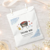 ブループレイドレトロカントリーベビーQベビーシャワー フェイバーバッグ (クリップ留めされた状態)