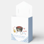 ブループレイドレトロカントリーベビーQベビーシャワー フェイバーボックス (オープン)