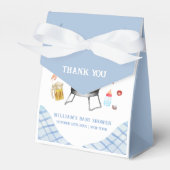 ブループレイドレトロカントリーベビーQベビーシャワー フェイバーボックス (正面サイド)