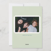 ブループレイド写真クリスマスカードモノグラムリース シーズンカード (裏面)