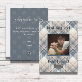 ブループレイド最高のドッグダッド写真フラットカード シーズンカード
