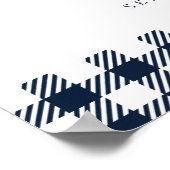 ブループレイド素朴ベビーシャワーBBQウェルカムサイン ポスター (角)