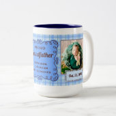 ブループレイド誇りを持った祖父2枚の写真 ツートーンマグカップ (正面右)