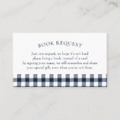 ブループレイド赤ちゃんシャワーブックリクエストカード 名刺 (正面)