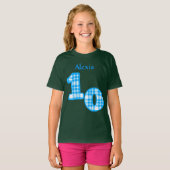 ブループレイド10番目の誕生日名前をカスタムする2 Tシャツ (正面フル)