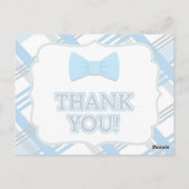 ブループレイド、かわいいサンキューカード ポストカード (裏面)