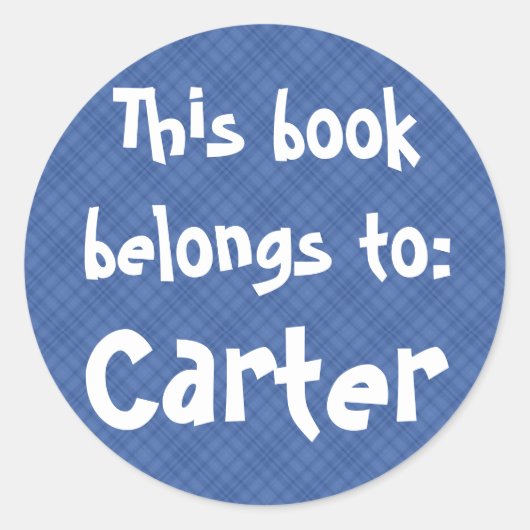 ブループレイド「この本は所有している」ラベル ラウンドシール (正面)