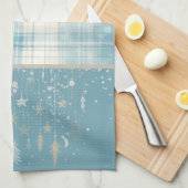 ブループレイド キッチンタオル (四つ折り)