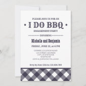 ブループレイド | ラスティック I DO BBQ 婚約パーティー 招待状 (正面)