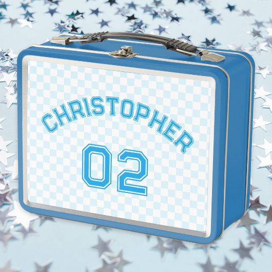 ブループレイヤー名ジャージー番号キッズボーイズスクール メタルランチボックス