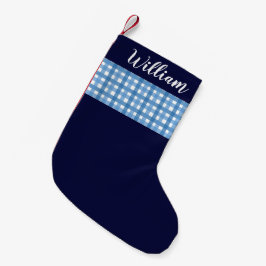 ブループレイ素朴ド名前をカスタムする スモールクリスマスストッキング