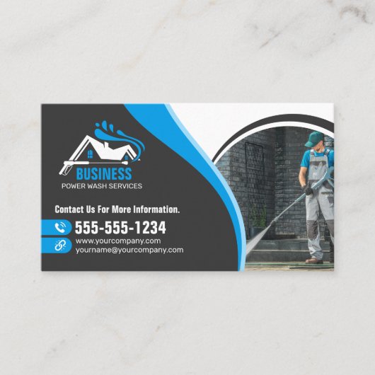 ブループレッシャーパワーウォッシングハウスウォッシング 名刺 (正面)