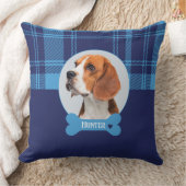 ブループレパーソナライズされたイドタータンチェックペット記念館 クッション (ブランケット)