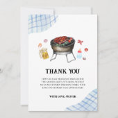 ブループレモダンイドレトロカントリーベビーQベビーシャワー サンキューカード (正面)