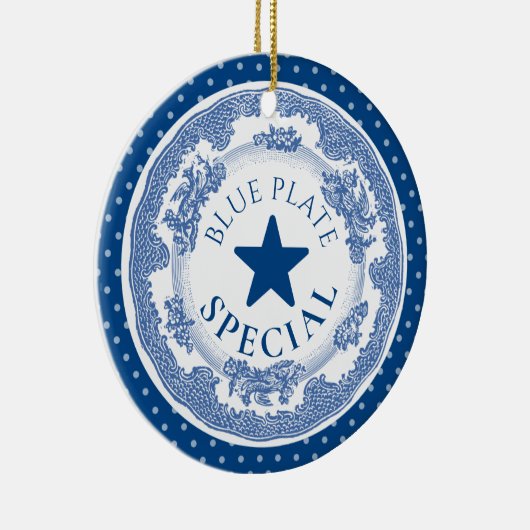 ブループレート特別ノスタルジア料理クリスマス セラミックオーナメント (右)