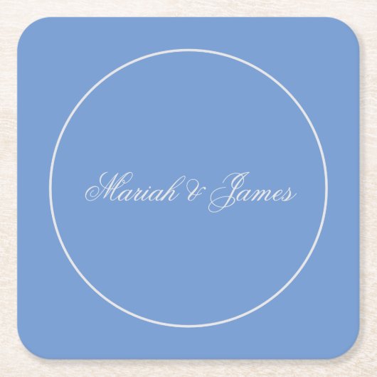 ブループレーンエレガントミニマル名書道 スクエアペーパーコースター (正面)
