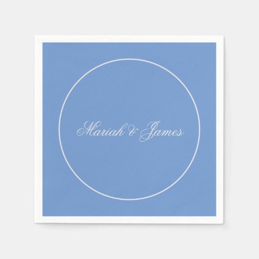 ブループレーンエレガントミニマル名書道 スタンダードカクテルナプキン (正面)