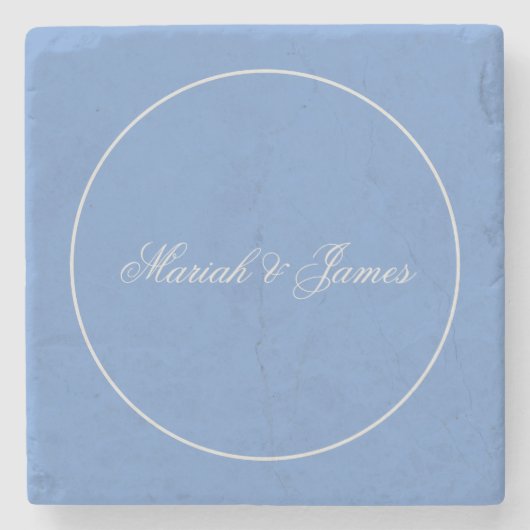 ブループレーンエレガントミニマル名書道 ストーンコースター (正面)