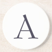 ブループレーンエレガントモノグラモダンムイニシャル コースター (正面)