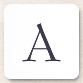 ブループレーンエレガントモノグラモダンムイニシャル コースター (正面)