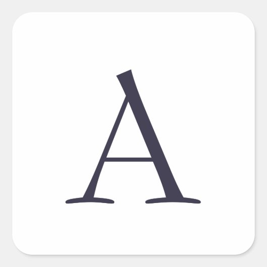 ブループレーンエレガントモノグラモダンムイニシャル スクエアシール (正面)