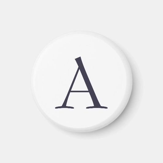 ブループレーンエレガントモノグラモダンムイニシャル マグネット (正面)