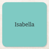 ブループレーンクリエイティブモダン名ミニマル主義者 スクエアペーパーコースター (正面)