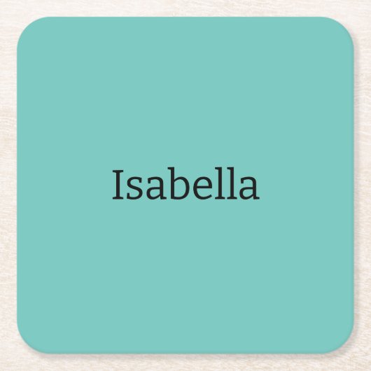 ブループレーンクリエイティブモダン名ミニマル主義者 スクエアペーパーコースター (正面)