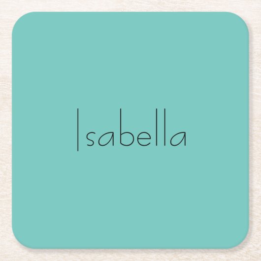 ブループレーンクリエイティブモダン名ミニマル主義者 スクエアペーパーコースター (正面)