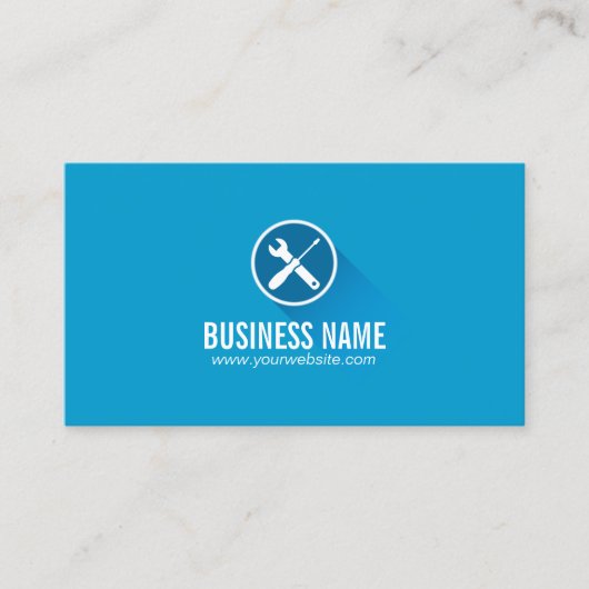 ブループレーンモダンコンピュータ修復名刺 名刺 (正面)