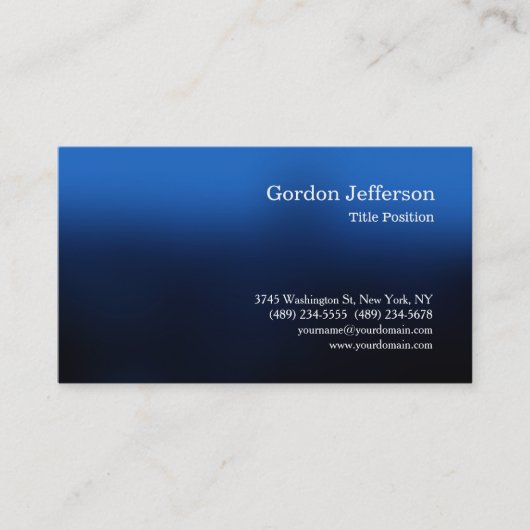 ブループロフェッショナルシンプルモダンプレーン 名刺 (正面)