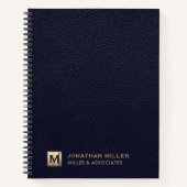 ブループロフェッショナルラグジュアリーイニシャルロゴ ノートブック (正面)