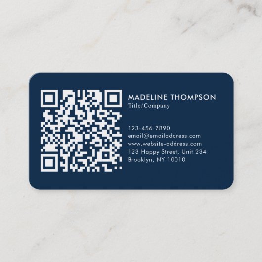 ブループロフェッショナル一般企業ロゴQRコード 名刺 (正面)