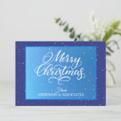 ブループロフェッショナル企業のロゴモダンクリスマス シーズンカード (スタンド正面)